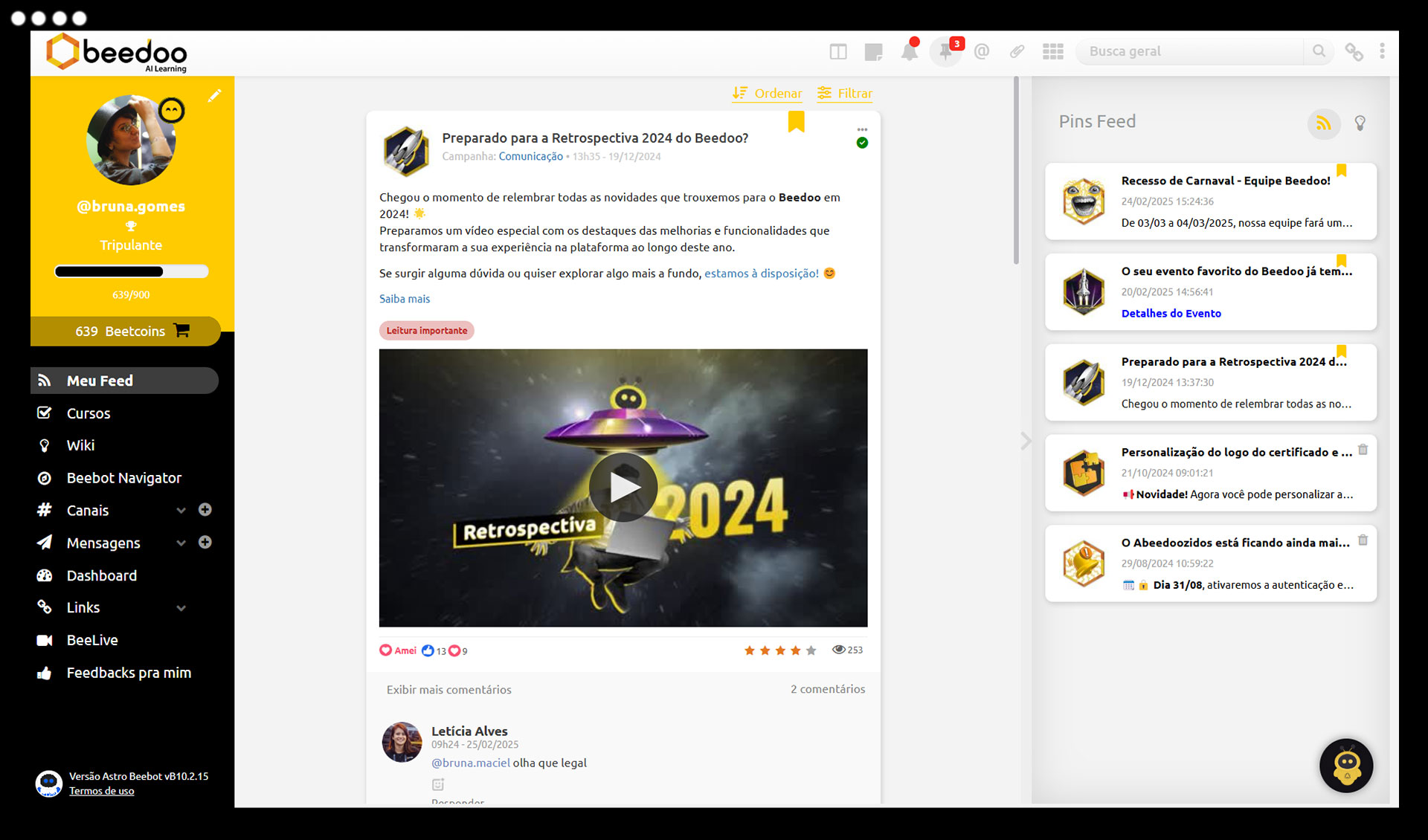 Fast, high-impact communication with real engagement — Feed — main screen