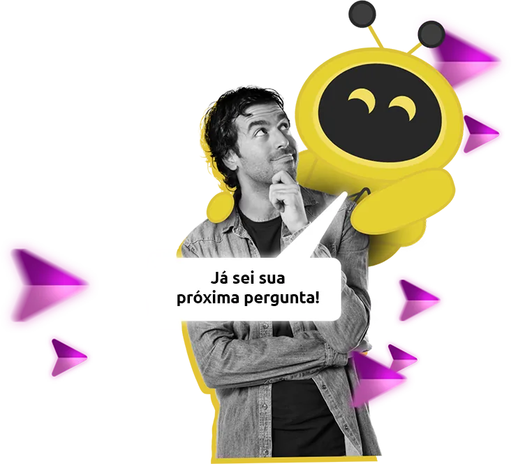 Beebot sugerindo “você quis dizer” com perguntas relacionadas