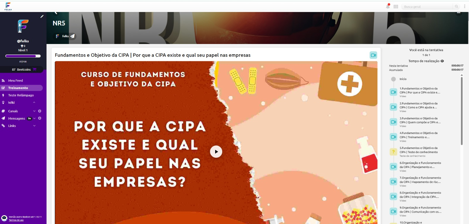 Creación de curso en Beedoo
